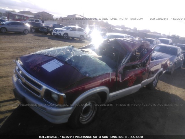 1GCCS19W8S8201217 - 1995 CHEVROLET S TRUCK S10 RED photo 2