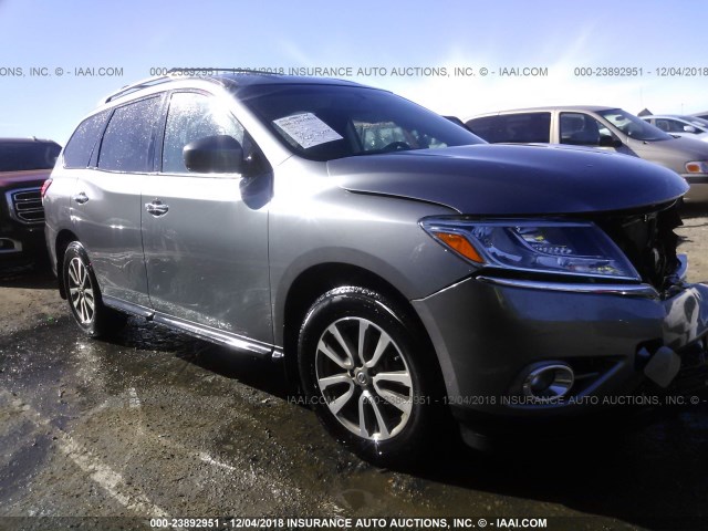 5N1AR2MN5FC668956 - 2015 NISSAN PATHFINDER S/SV/SL/PLATINUM GRAY photo 1