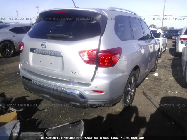 5N1DR2MN4HC604407 - 2017 NISSAN PATHFINDER S/SV/SL/PLATINUM SILVER photo 4