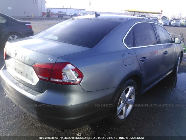 1VWBH7A32DC125571 - 2013 VOLKSWAGEN PASSAT SE GRAY photo 4