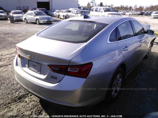 1G1ZB5ST3HF221728 - 2017 CHEVROLET MALIBU LS SILVER photo 4