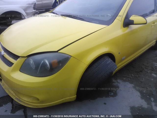 1G1AP18P377227426 - 2007 CHEVROLET COBALT SS SUPERCHARGED YELLOW photo 6