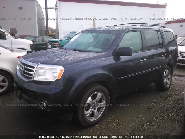 5FNYF4H59FB077064 - 2015 HONDA PILOT BLUE photo 2