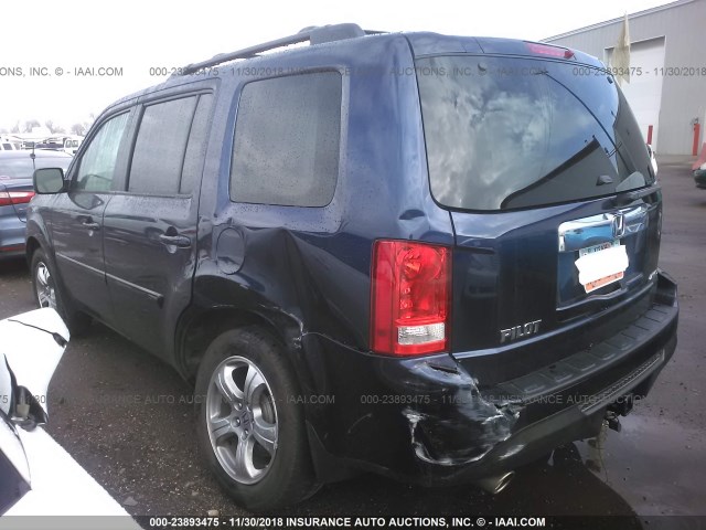 5FNYF4H59FB077064 - 2015 HONDA PILOT BLUE photo 3