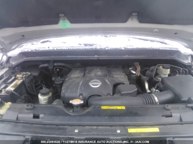 1N6AA07B87N232896 - 2007 NISSAN TITAN XE/SE/LE SILVER photo 10