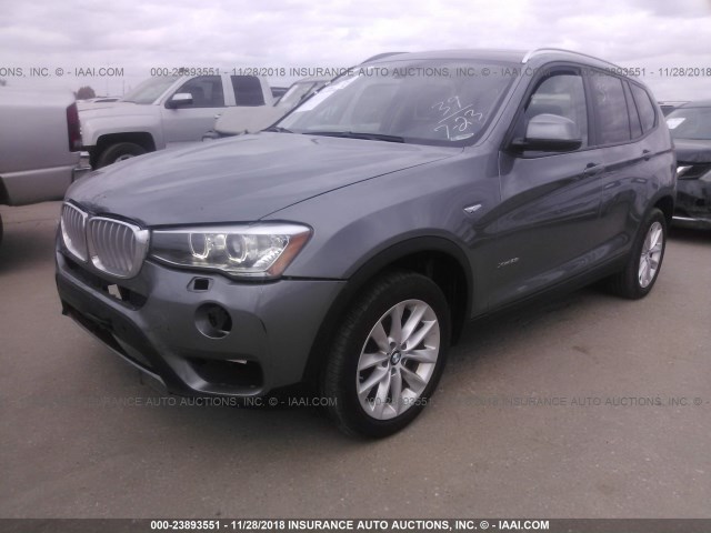 5UXWX9C57F0D51905 - 2015 BMW X3 XDRIVE28I GRAY photo 2