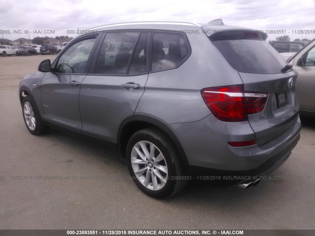 5UXWX9C57F0D51905 - 2015 BMW X3 XDRIVE28I GRAY photo 3