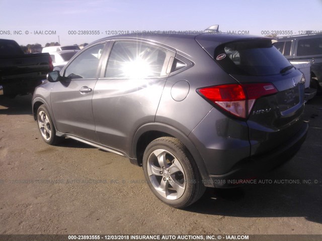 3CZRU5G39HM700241 - 2017 HONDA HR-V LX GRAY photo 3