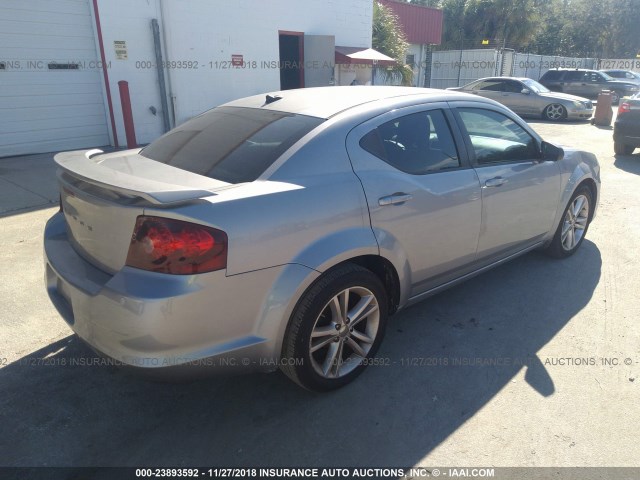 1C3CDZAB4EN147619 - 2014 DODGE AVENGER SE GRAY photo 4