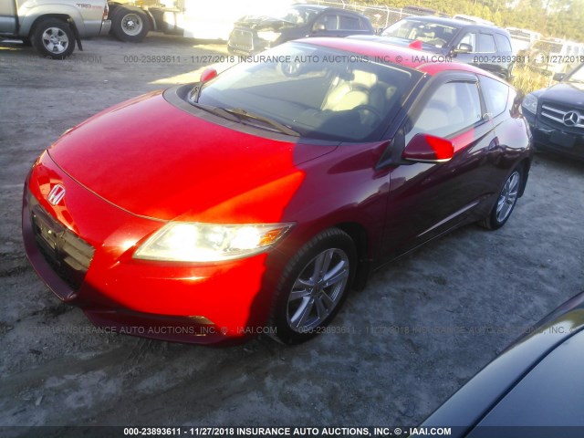 JHMZF1C45BS012158 - 2011 HONDA CR-Z RED photo 2