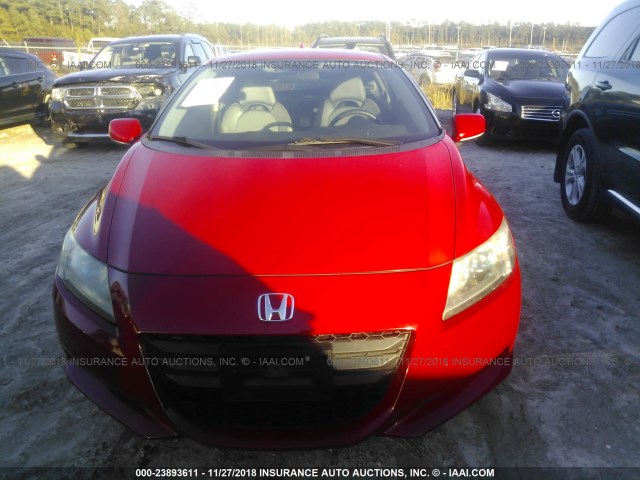 JHMZF1C45BS012158 - 2011 HONDA CR-Z RED photo 6