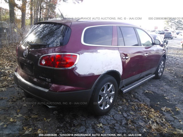 5GAER23798J117874 - 2008 BUICK ENCLAVE CXL RED photo 4