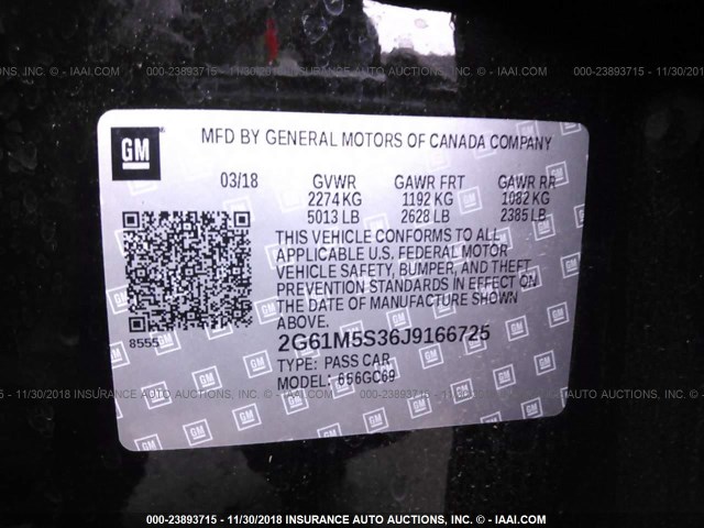2G61M5S36J9166725 - 2018 CADILLAC XTS LUXURY BLACK photo 9