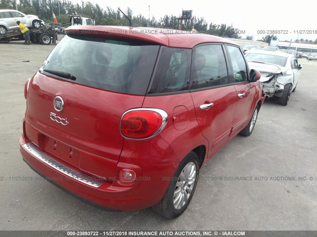 ZFBCFABHXEZ012750 - 2014 FIAT 500L EASY RED photo 4