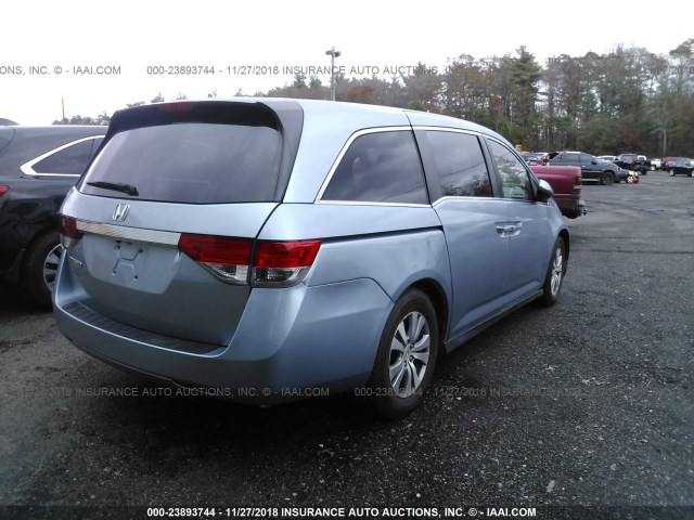 5FNRL5H61EB128146 - 2014 HONDA ODYSSEY EXL BLUE photo 4