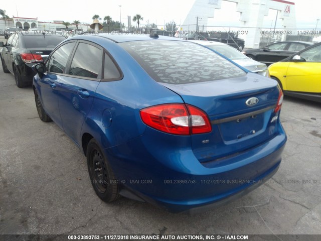 3FADP4BJ2BM132497 - 2011 FORD FIESTA SE BLUE photo 3