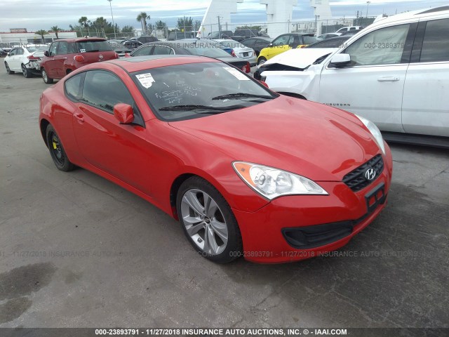 KMHHT6KD6AU018781 - 2010 HYUNDAI GENESIS COUPE 2.0T RED photo 1