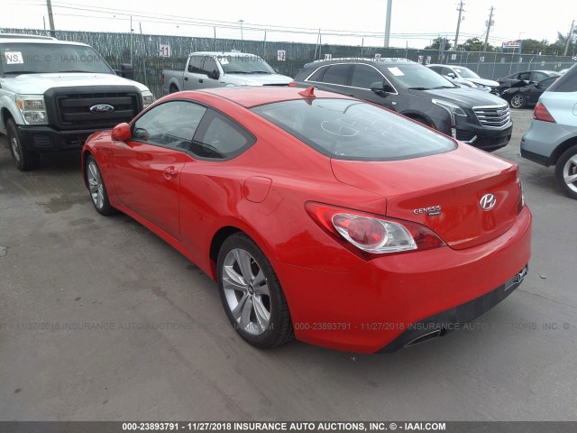 KMHHT6KD6AU018781 - 2010 HYUNDAI GENESIS COUPE 2.0T RED photo 3