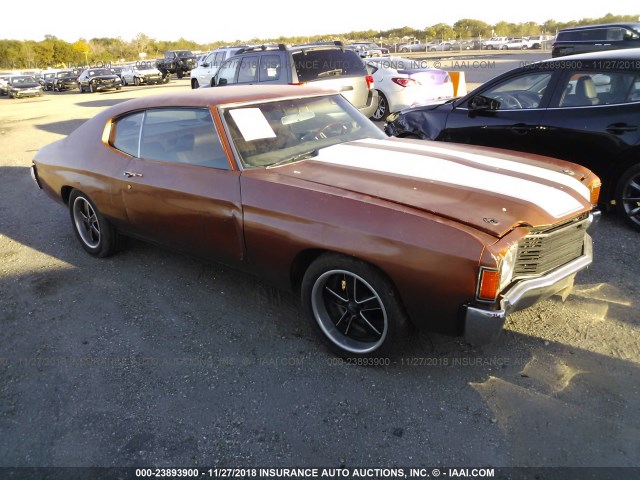 00001C37H2R534852 - 1972 CHEVROLET CHEVELLE BROWN photo 1