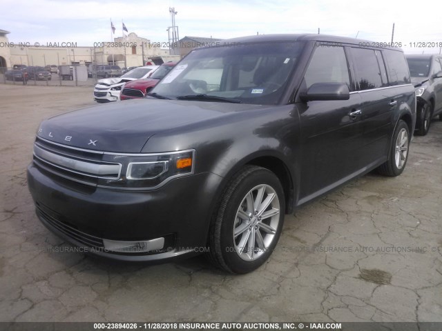 2FMGK5D80JBA13509 - 2018 FORD FLEX LIMITED GRAY photo 2