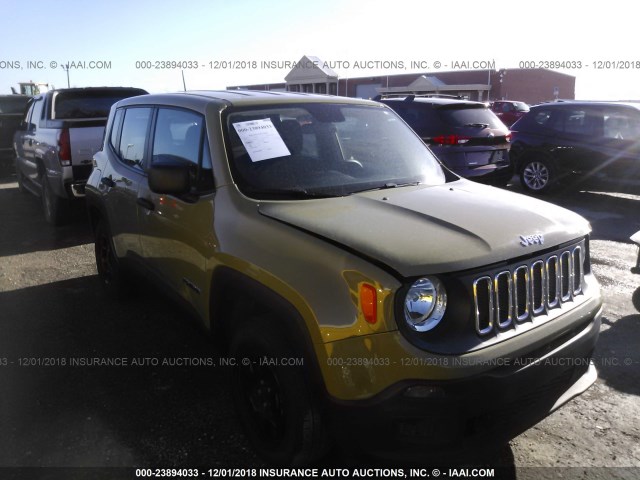 ZACCJBAT9FPB94187 - 2015 JEEP RENEGADE SPORT GREEN photo 1