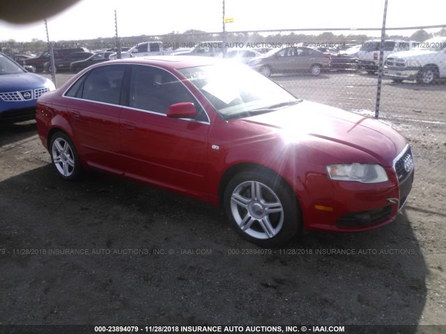 WAUDF78E08A060338 - 2008 AUDI A4 2.0T QUATTRO RED photo 1