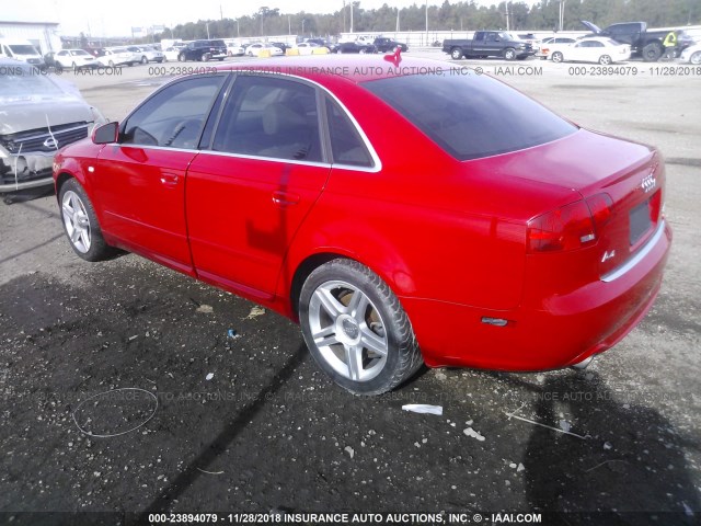 WAUDF78E08A060338 - 2008 AUDI A4 2.0T QUATTRO RED photo 3