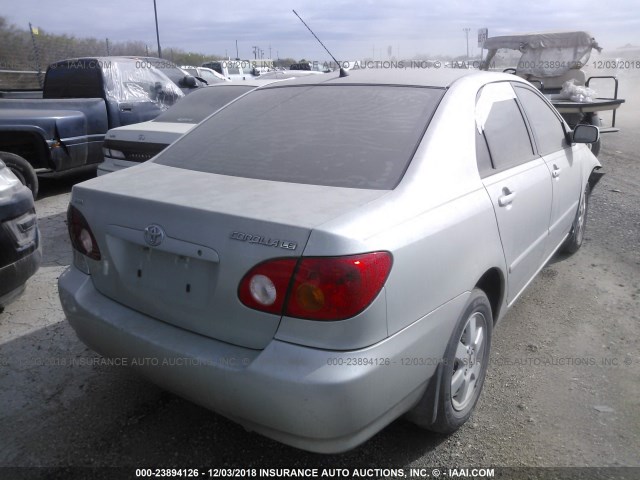 1NXBR32E03Z116543 - 2003 TOYOTA COROLLA CE/LE/S SILVER photo 4