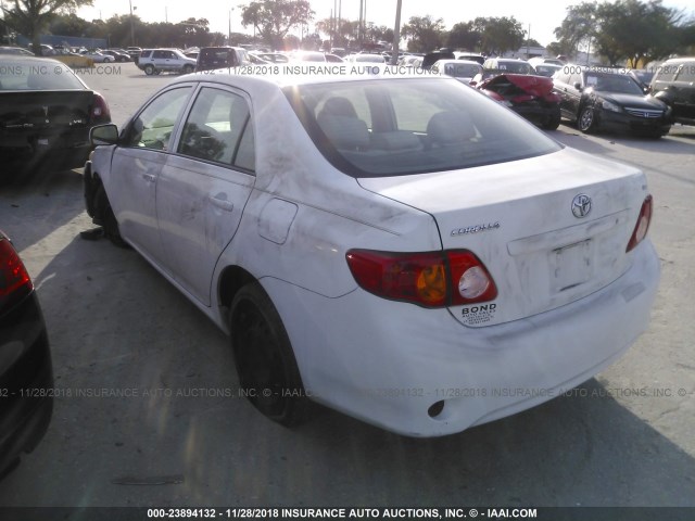 2T1BU40E39C158920 - 2009 TOYOTA COROLLA S/LE/XLE WHITE photo 3