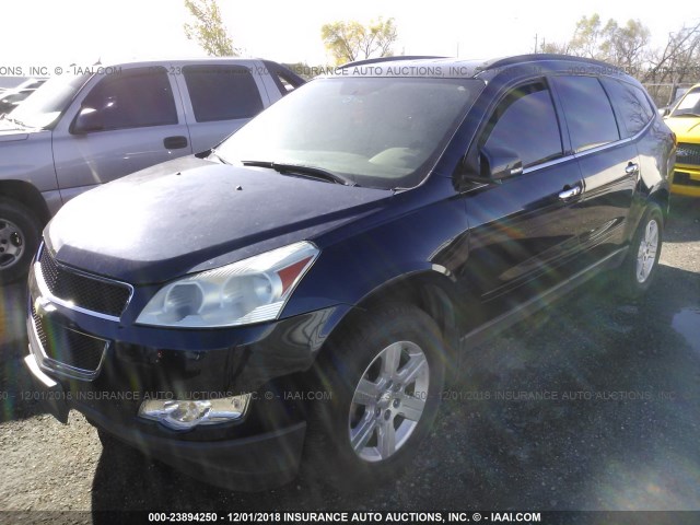 1GNKRJED6CJ316489 - 2012 CHEVROLET TRAVERSE LT BLUE photo 2