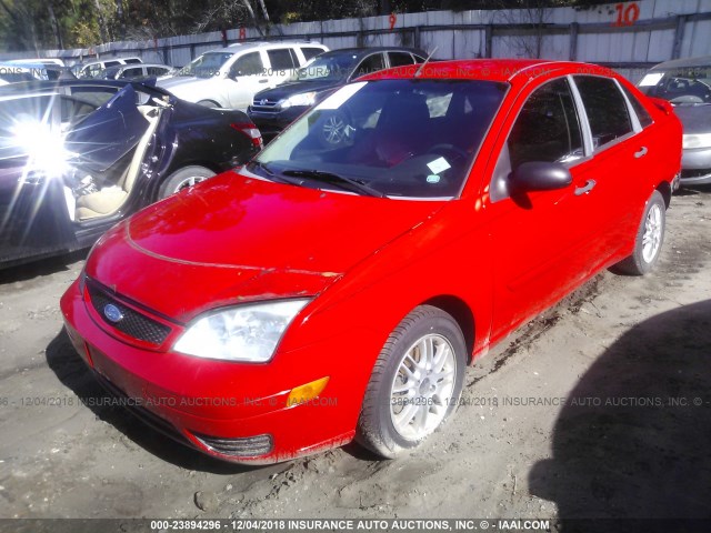 1FAHP34N57W286382 - 2007 FORD FOCUS ZX4/S/SE/SES RED photo 2