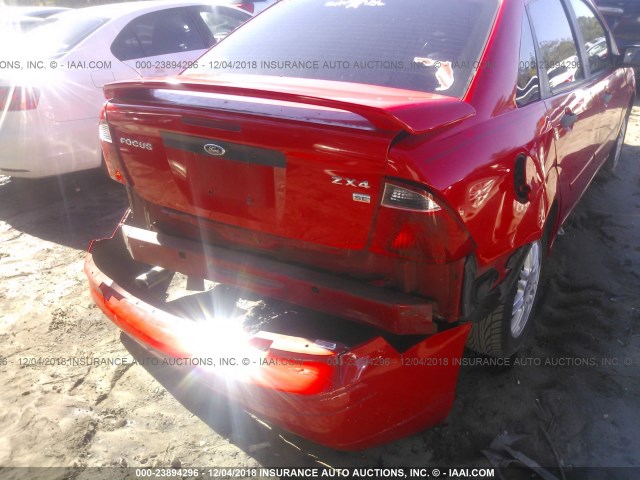 1FAHP34N57W286382 - 2007 FORD FOCUS ZX4/S/SE/SES RED photo 6