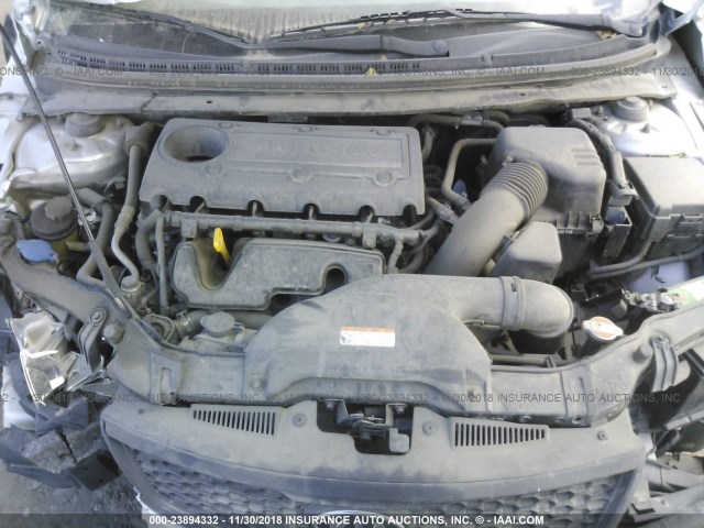 KNAFU6A2XC5594442 - 2012 KIA FORTE EX SILVER photo 10