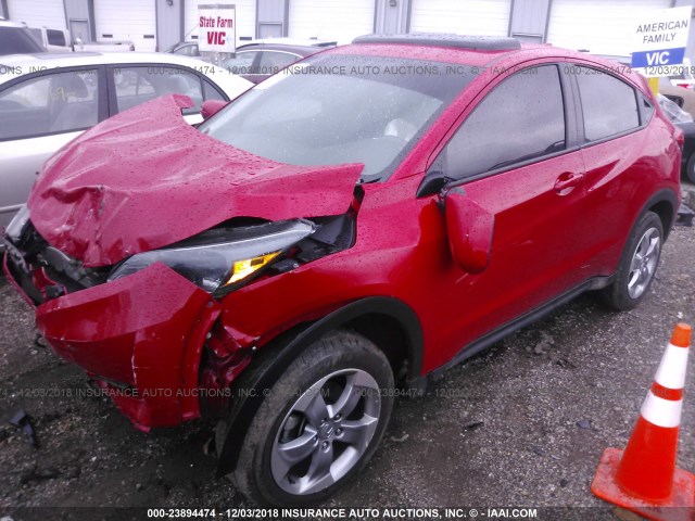 3CZRU6H50HM708105 - 2017 HONDA HR-V EX RED photo 2