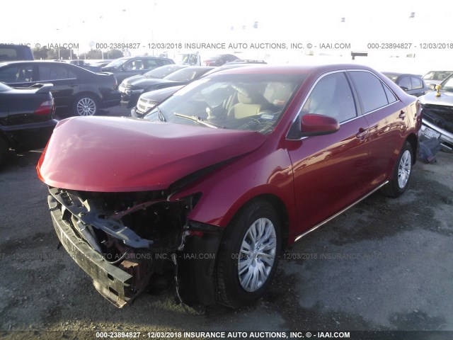 4T4BF1FK6CR198023 - 2012 TOYOTA CAMRY SE/LE/XLE RED photo 2