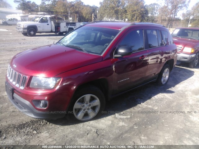 1C4NJCBA2ED772218 - 2014 JEEP COMPASS SPORT BURGUNDY photo 2