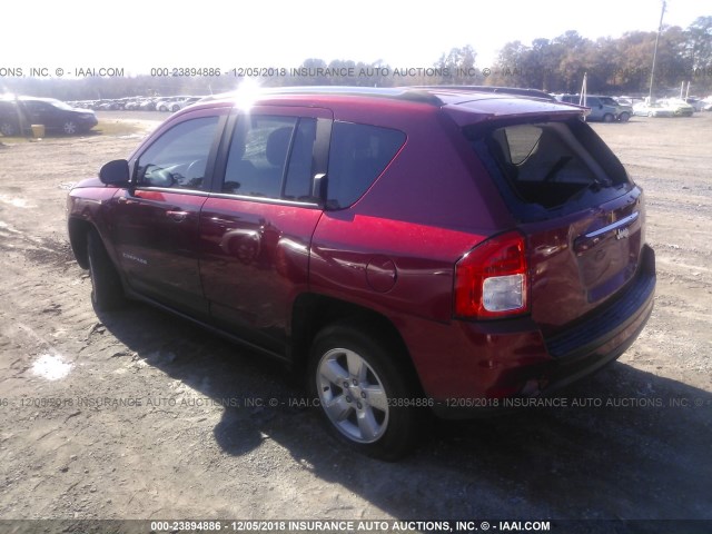 1C4NJCBA2ED772218 - 2014 JEEP COMPASS SPORT BURGUNDY photo 3