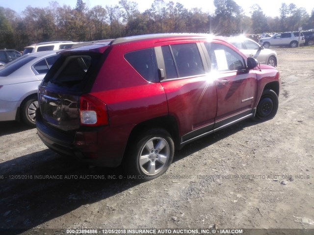 1C4NJCBA2ED772218 - 2014 JEEP COMPASS SPORT BURGUNDY photo 4