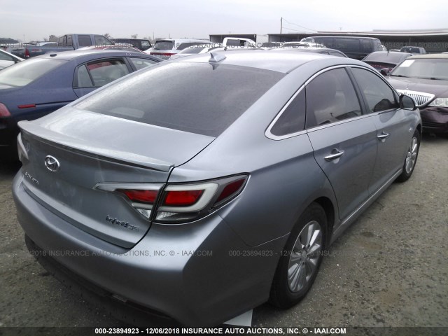 KMHE24L13GA015538 - 2016 HYUNDAI SONATA HYBRID/SE GRAY photo 4