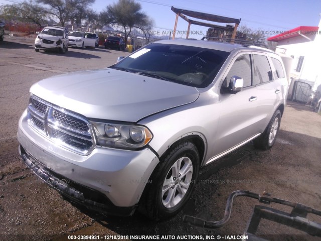 1D4RD4GG4BC633787 - 2011 DODGE DURANGO CREW SILVER photo 2