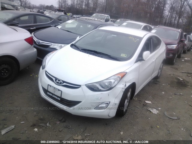 5NPDH4AEXDH439405 - 2013 HYUNDAI ELANTRA GLS/LIMITED WHITE photo 2