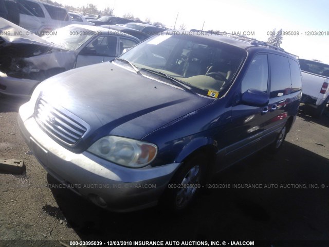 KNDUP131836428715 - 2003 KIA SEDONA EX/LX BLUE photo 2