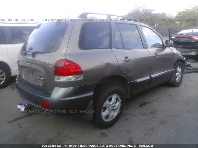 KM8SC13D56U070353 - 2006 HYUNDAI SANTA FE GLS/LIMITED BLUE photo 4