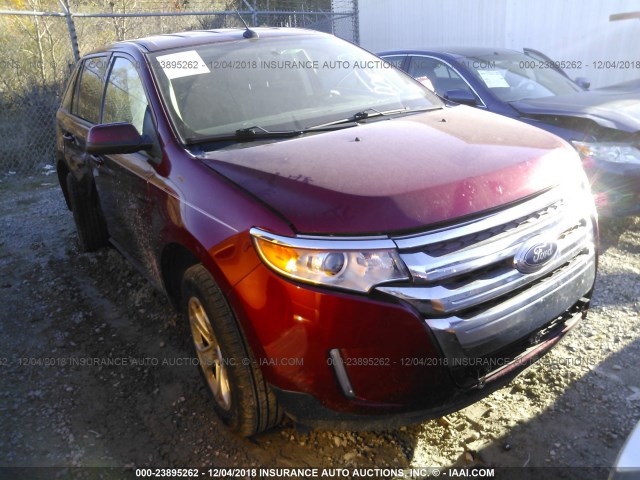 2FMDK3JC5DBA68574 - 2013 FORD EDGE SEL RED photo 1