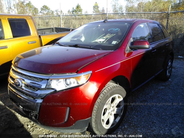 2FMDK3JC5DBA68574 - 2013 FORD EDGE SEL RED photo 2