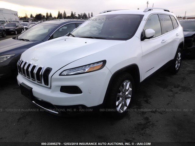 1C4PJLDB7GW362097 - 2016 JEEP CHEROKEE LIMITED WHITE photo 2