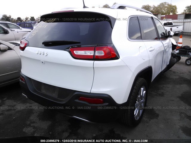 1C4PJLDB7GW362097 - 2016 JEEP CHEROKEE LIMITED WHITE photo 4