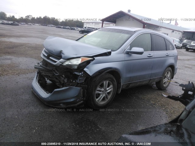 5J6RE3H76BL016422 - 2011 HONDA CR-V EXL Light Blue photo 2