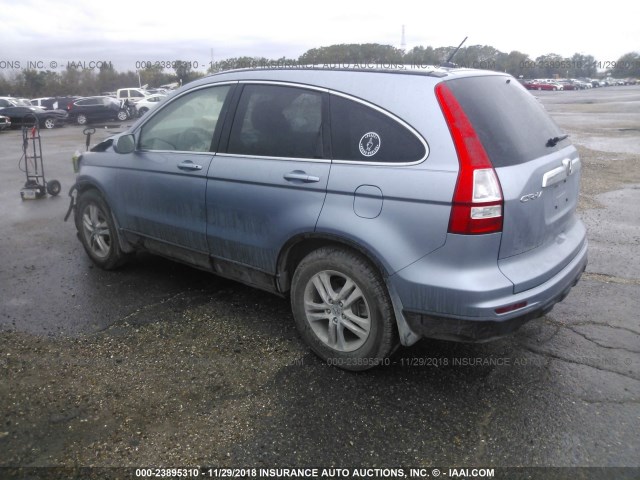 5J6RE3H76BL016422 - 2011 HONDA CR-V EXL Light Blue photo 3