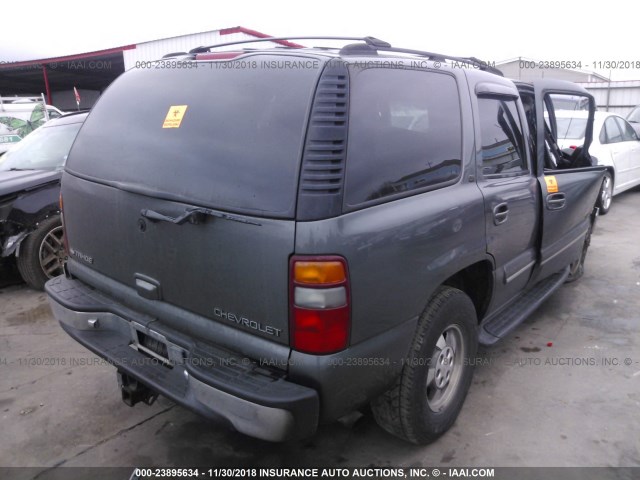 1GNEK13T71R218100 - 2001 CHEVROLET TAHOE K1500 GRAY photo 4